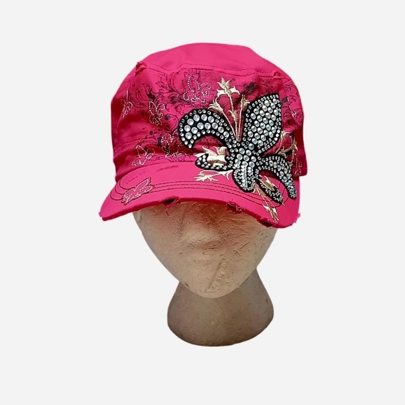 Pink Cap with Rhinestone By LOGA - Picture 1 of 7